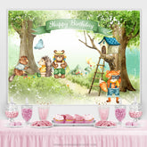 Safari Waldtiere Happy Birthday Party Hintergrund